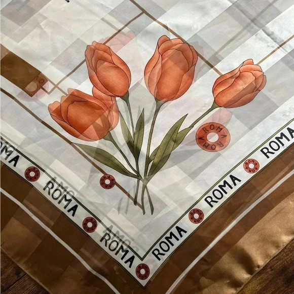 VINTAGE: Roma (Rome) Italy souvenir women’s scarf. - Picture 7 of 8